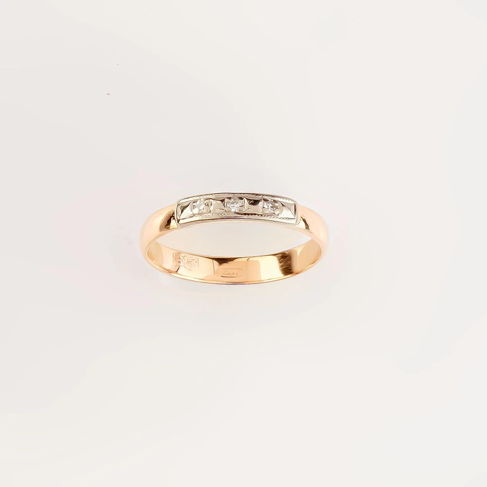 Кольцо с бриллиантом из красного золота 583 пробы