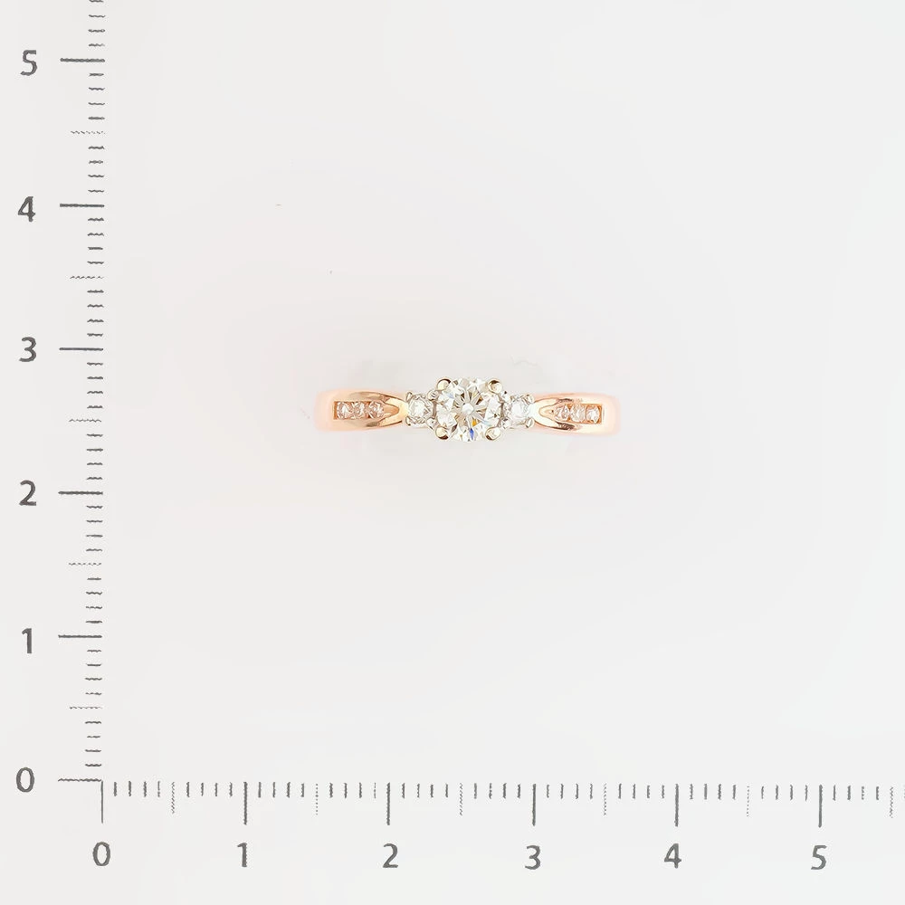 Кольцо с бриллиантом из красного золота 585 пробы