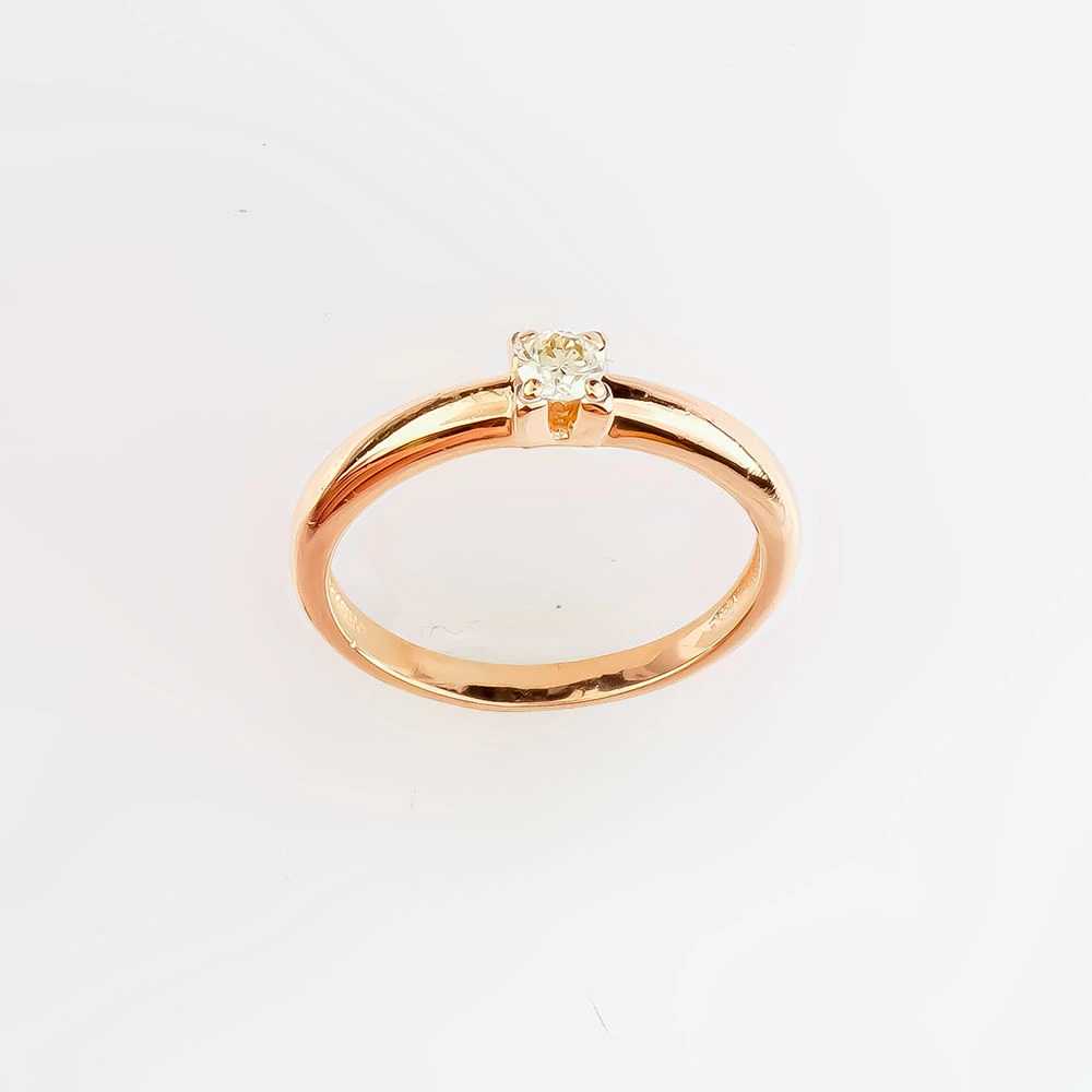 Кольцо с бриллиантом из красного золота 585 пробы