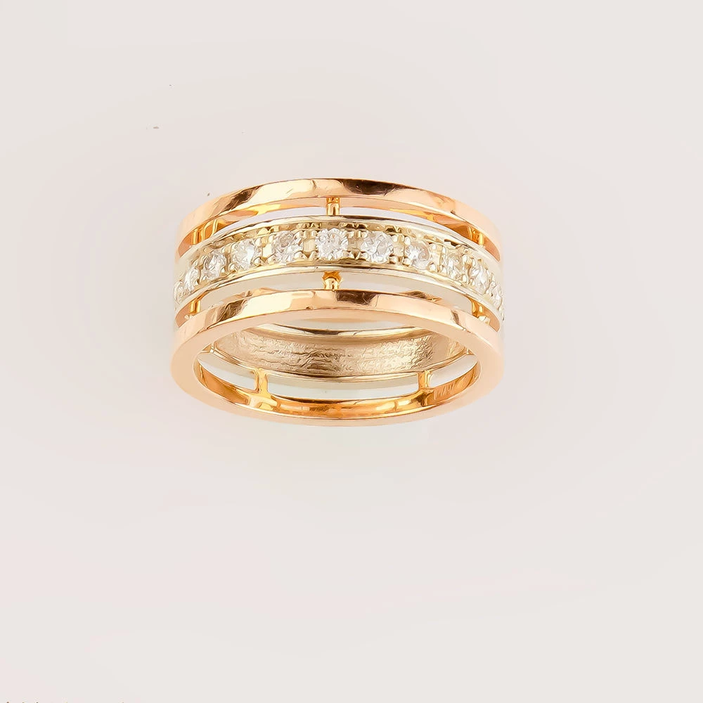 Кольцо с бриллиантом из красного золота 585 пробы