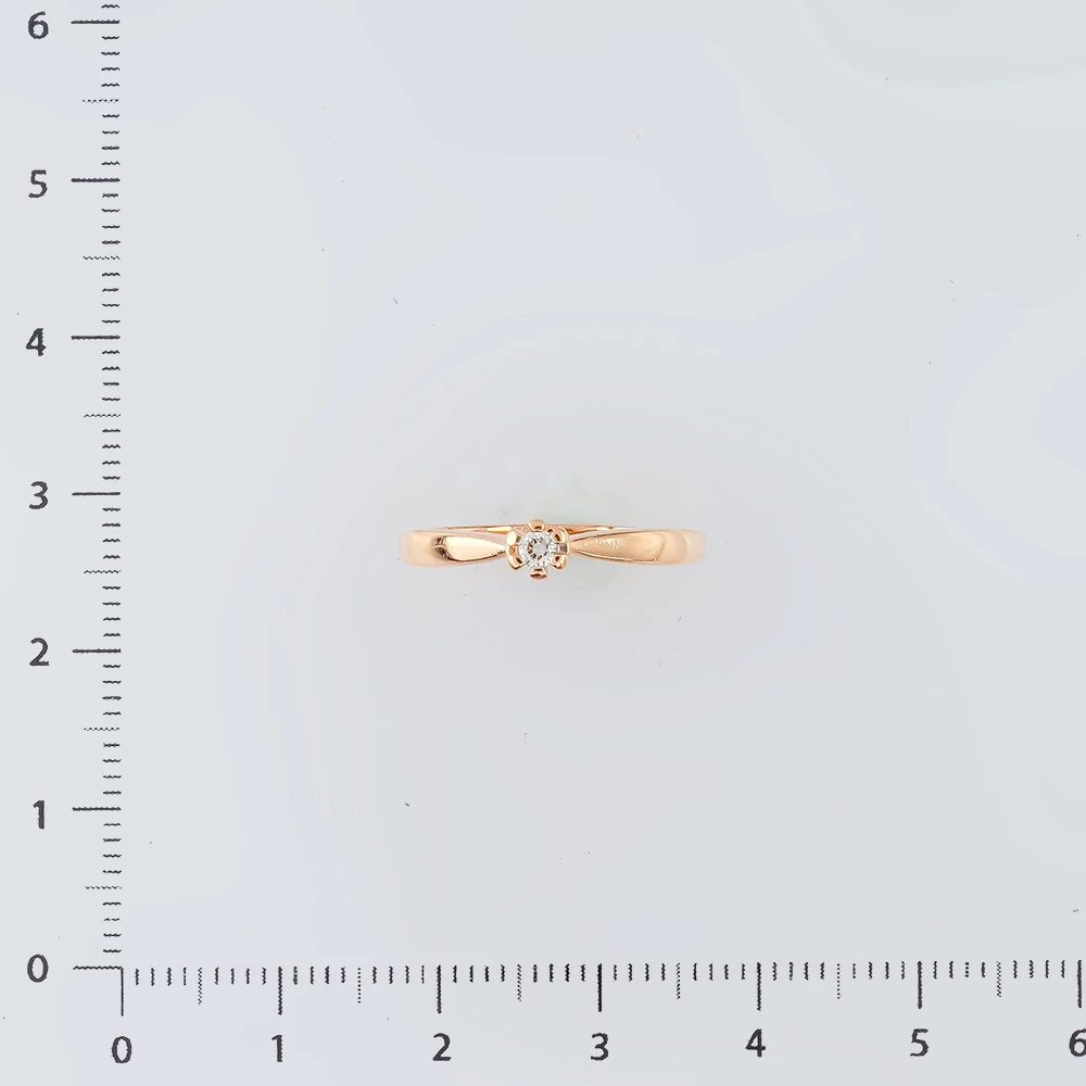 Кольцо с бриллиантом из красного золота 585 пробы