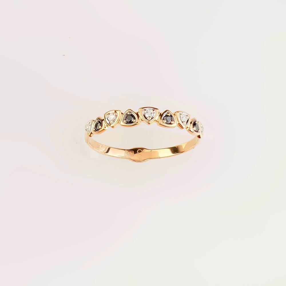 Кольцо с бриллиантом из красного золота 585 пробы