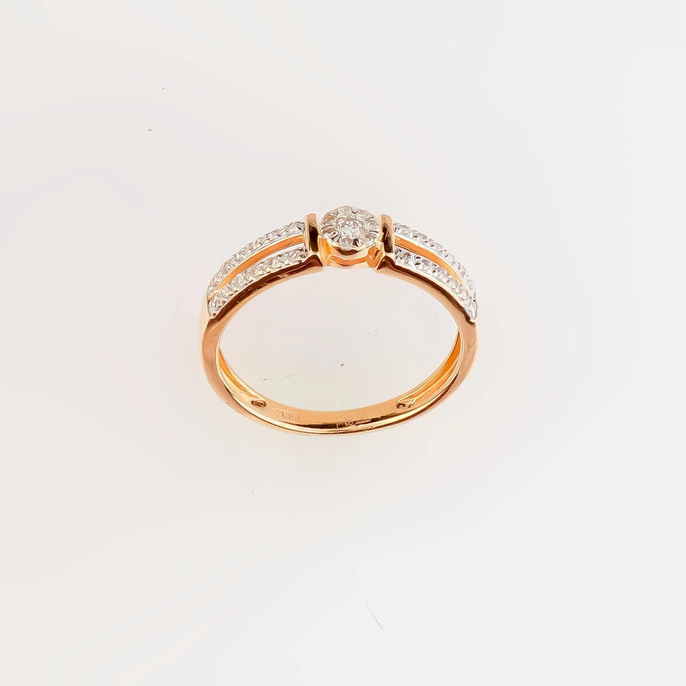 Кольцо с бриллиантом из красного золота 585 пробы