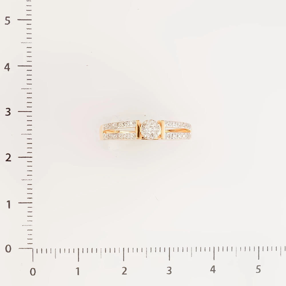 Кольцо с бриллиантом из красного золота 585 пробы