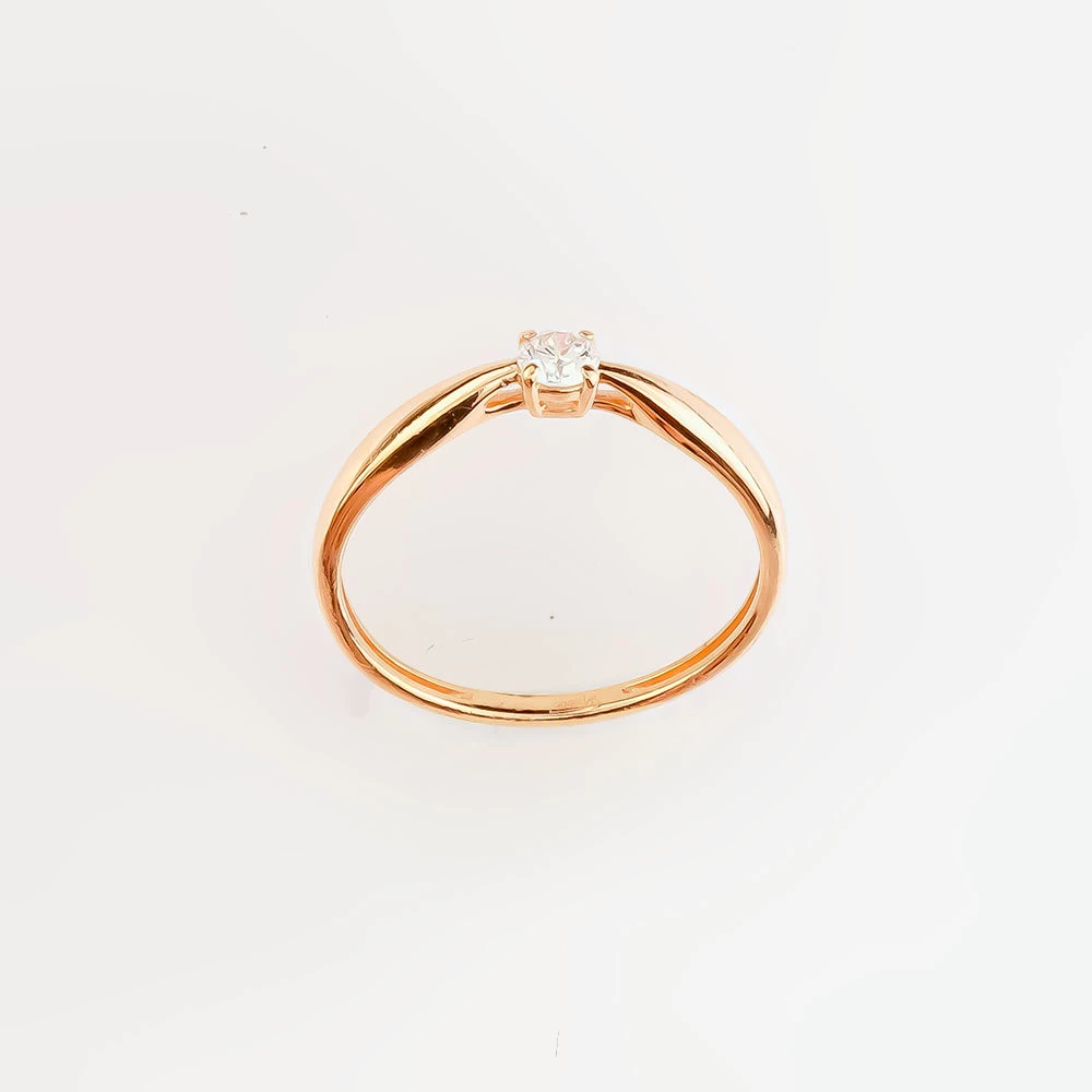 Кольцо с бриллиантом из красного золота 585 пробы