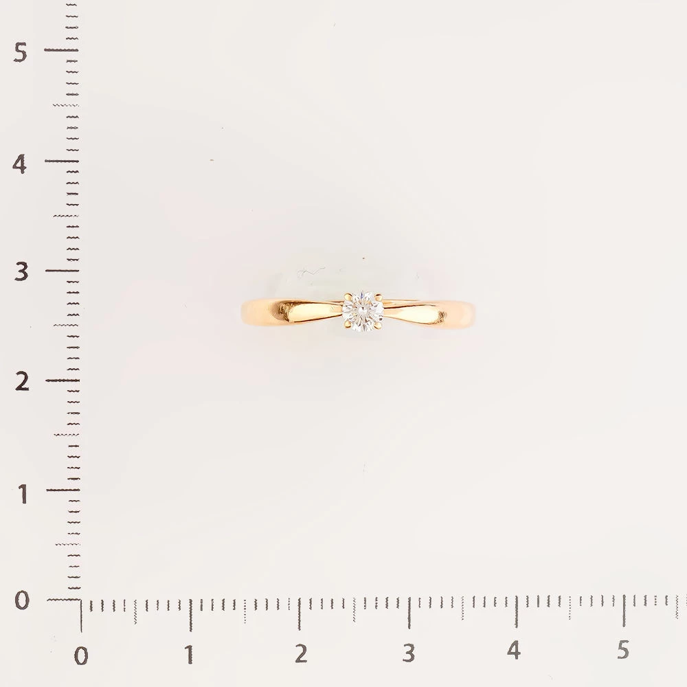 Кольцо с бриллиантом из красного золота 585 пробы