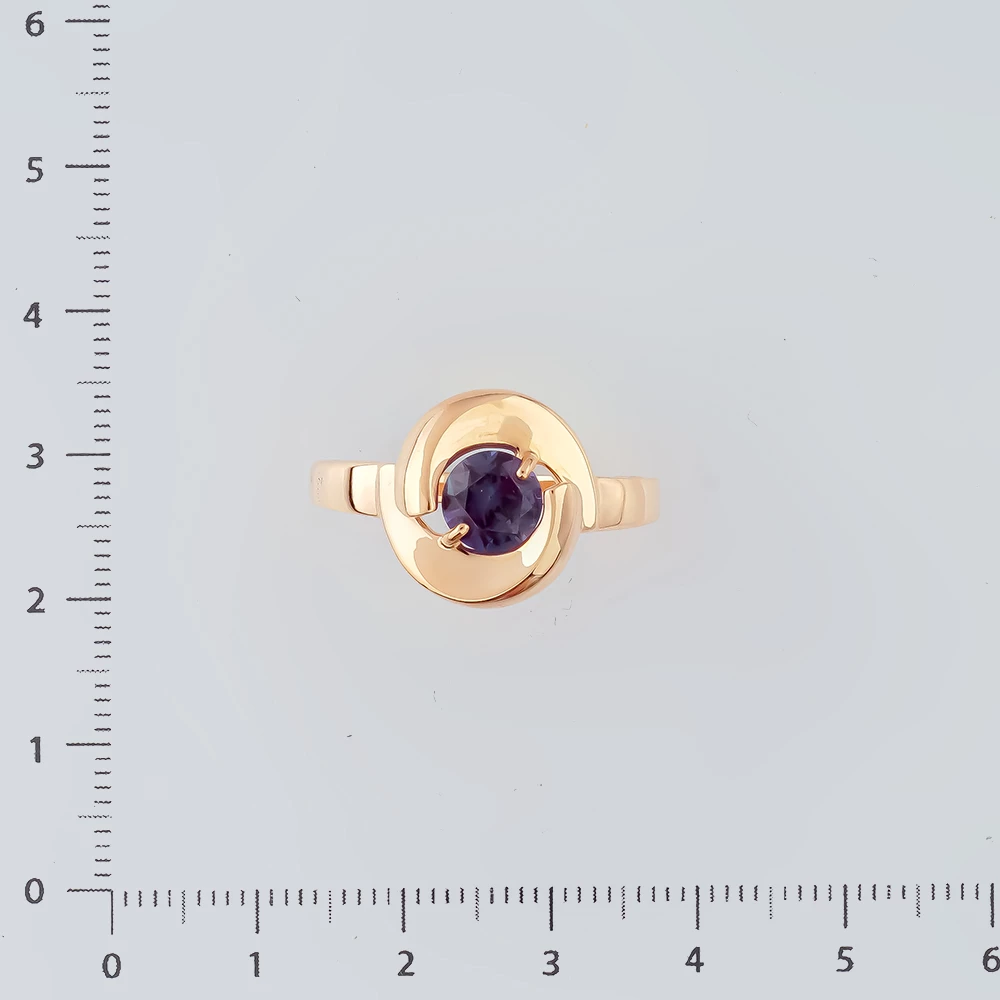 Кольцо с ситаллом из красного золота 585 пробы