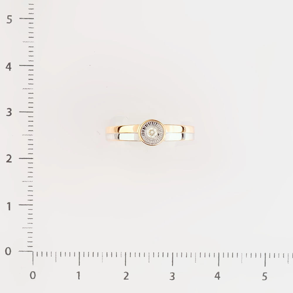 Кольцо с бриллиантом из красного золота 585 пробы