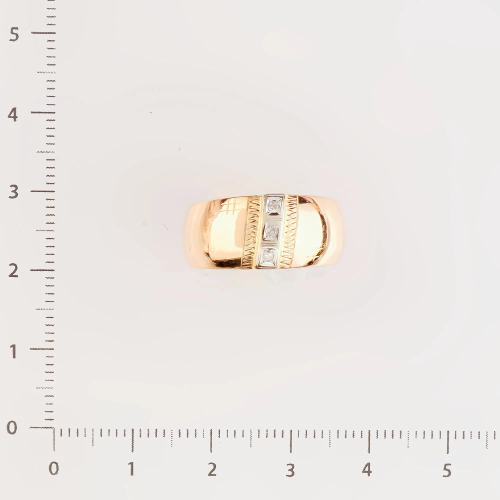 Кольцо с бриллиантом из красного золота 585 пробы