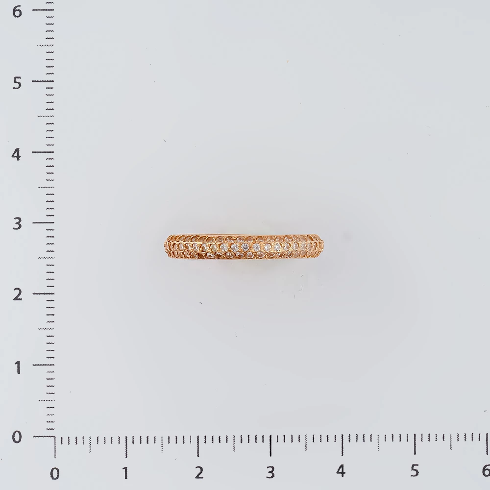 Кольцо с фианитом из красного золота 585 пробы