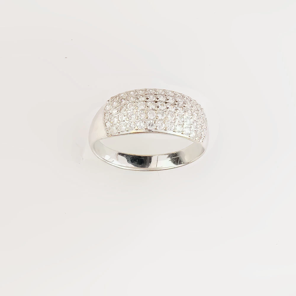 Кольцо с фианитом из белого золота 585 пробы