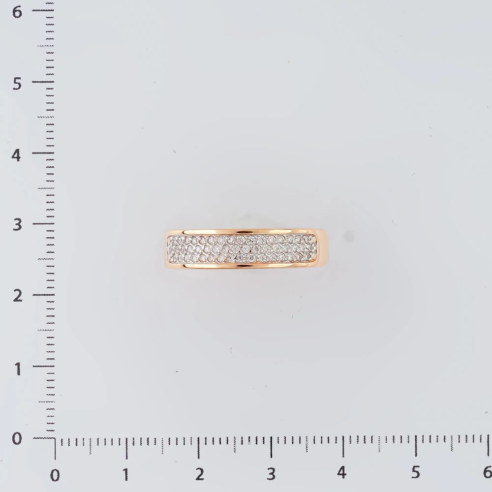 Кольцо с фианитом из красного золота 585 пробы