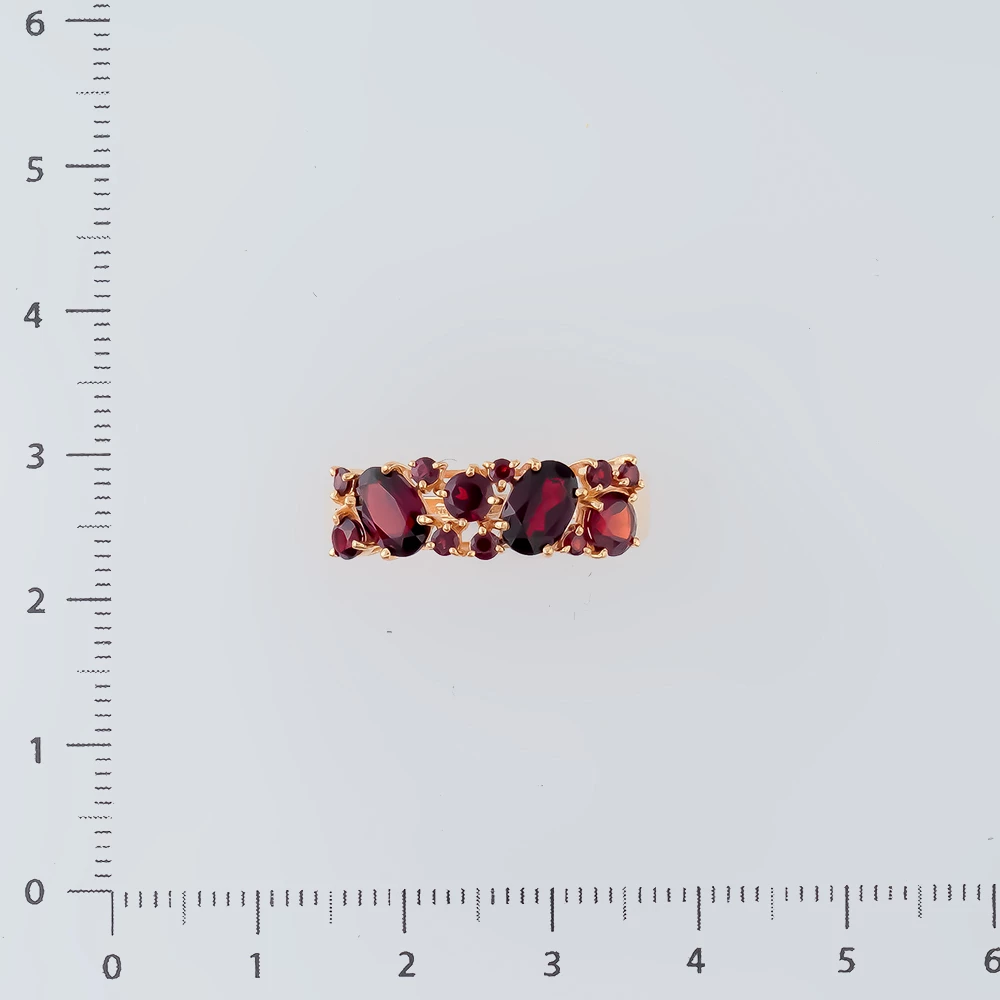 Кольцо с гранатом из красного золота 585 пробы