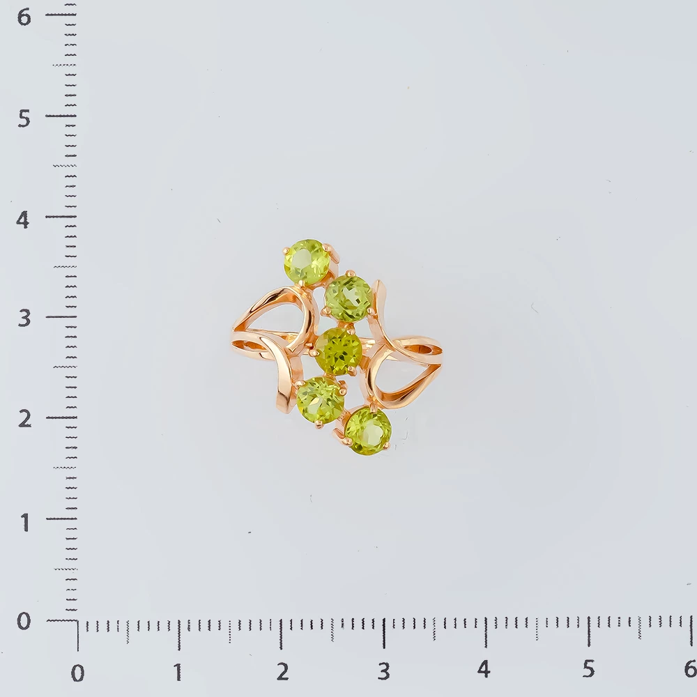 Кольцо с хризолитом из красного золота 585 пробы