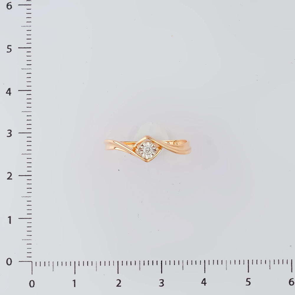 Кольцо с бриллиантом из красного золота 585 пробы