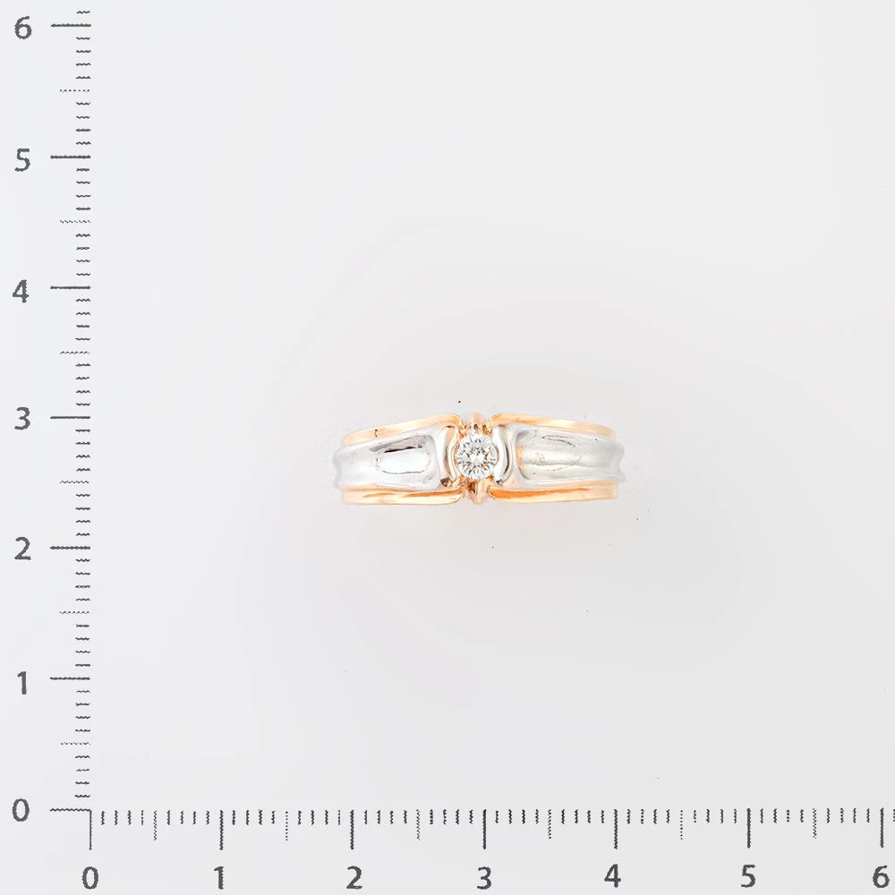 Кольцо с бриллиантом из красного золота 585 пробы