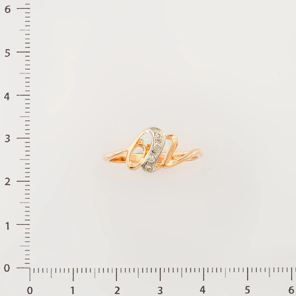 Кольцо с бриллиантом из красного золота 585 пробы