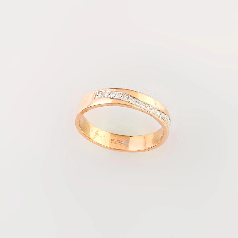 Кольцо с бриллиантом из красного золота 585 пробы