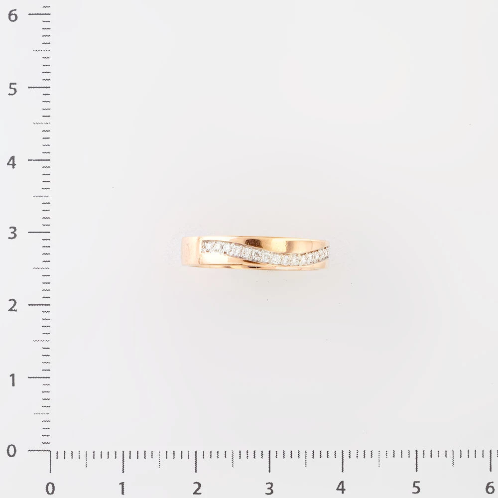 Кольцо с бриллиантом из красного золота 585 пробы