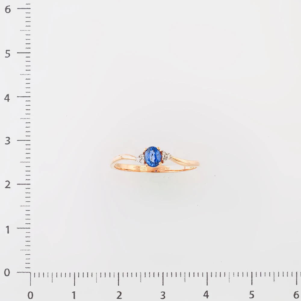 Кольцо с сапфиром из красного золота 585 пробы