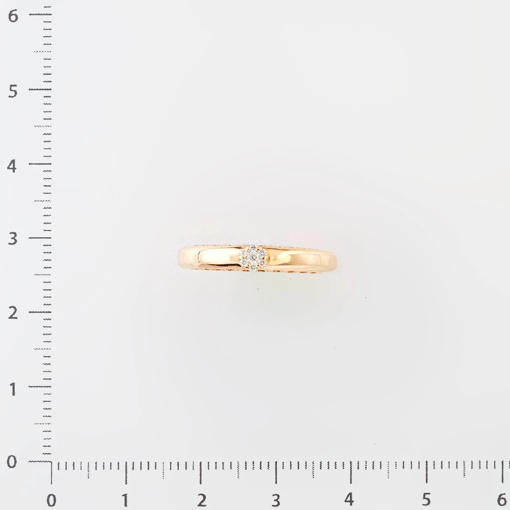 Кольцо с бриллиантом из красного золота 585 пробы