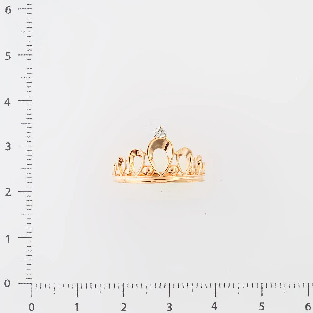 Кольцо с бриллиантом из красного золота 585 пробы