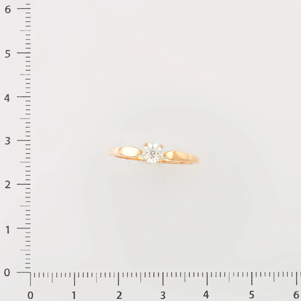 Кольцо с бриллиантом из красного золота 585 пробы