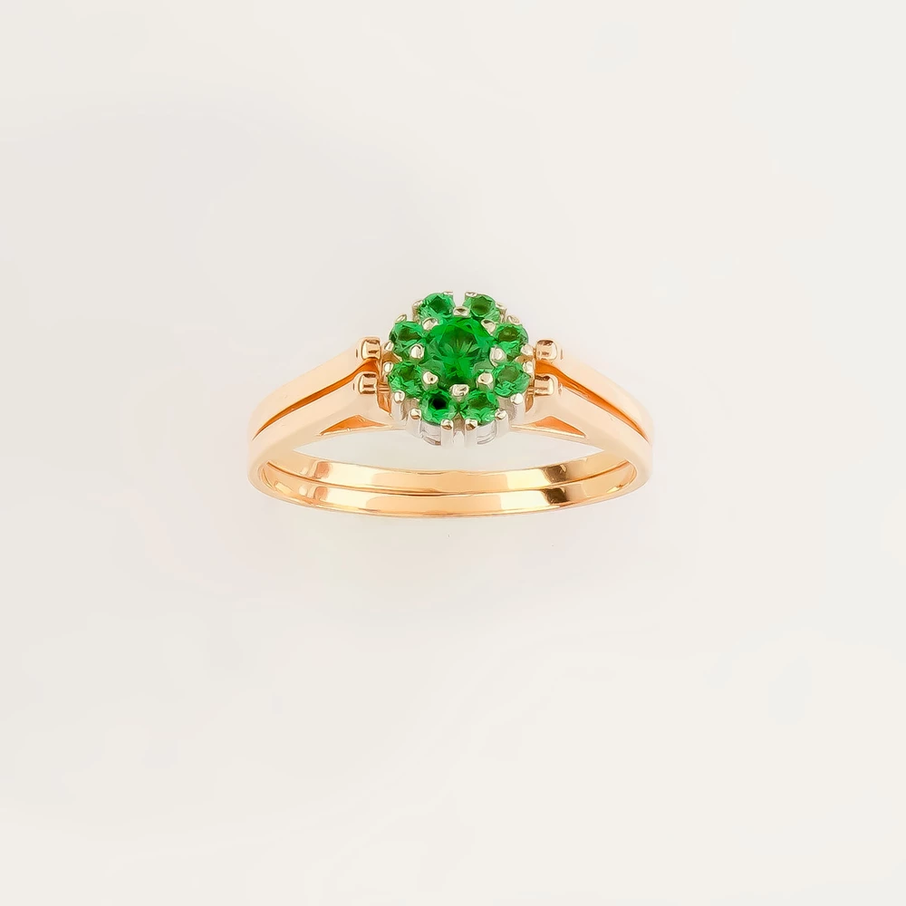 Кольцо с ситаллом из красного золота 585 пробы