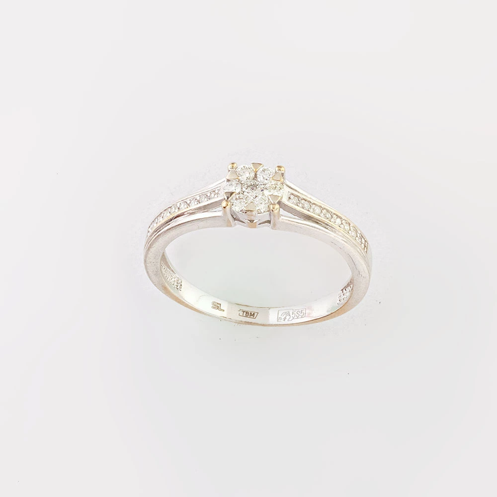 Кольцо с бриллиантом из белого золота 585 пробы