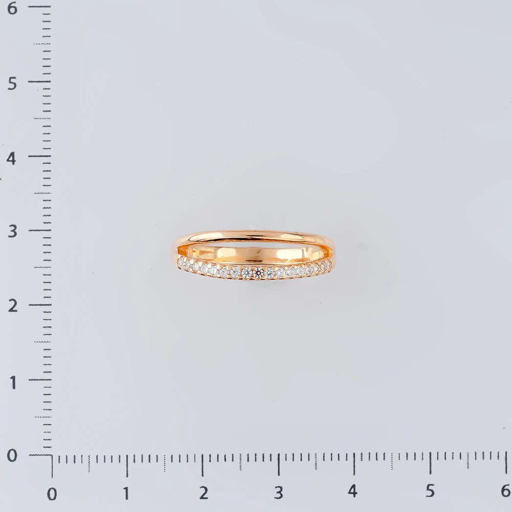 Кольцо с фианитом из красного золота 585 пробы