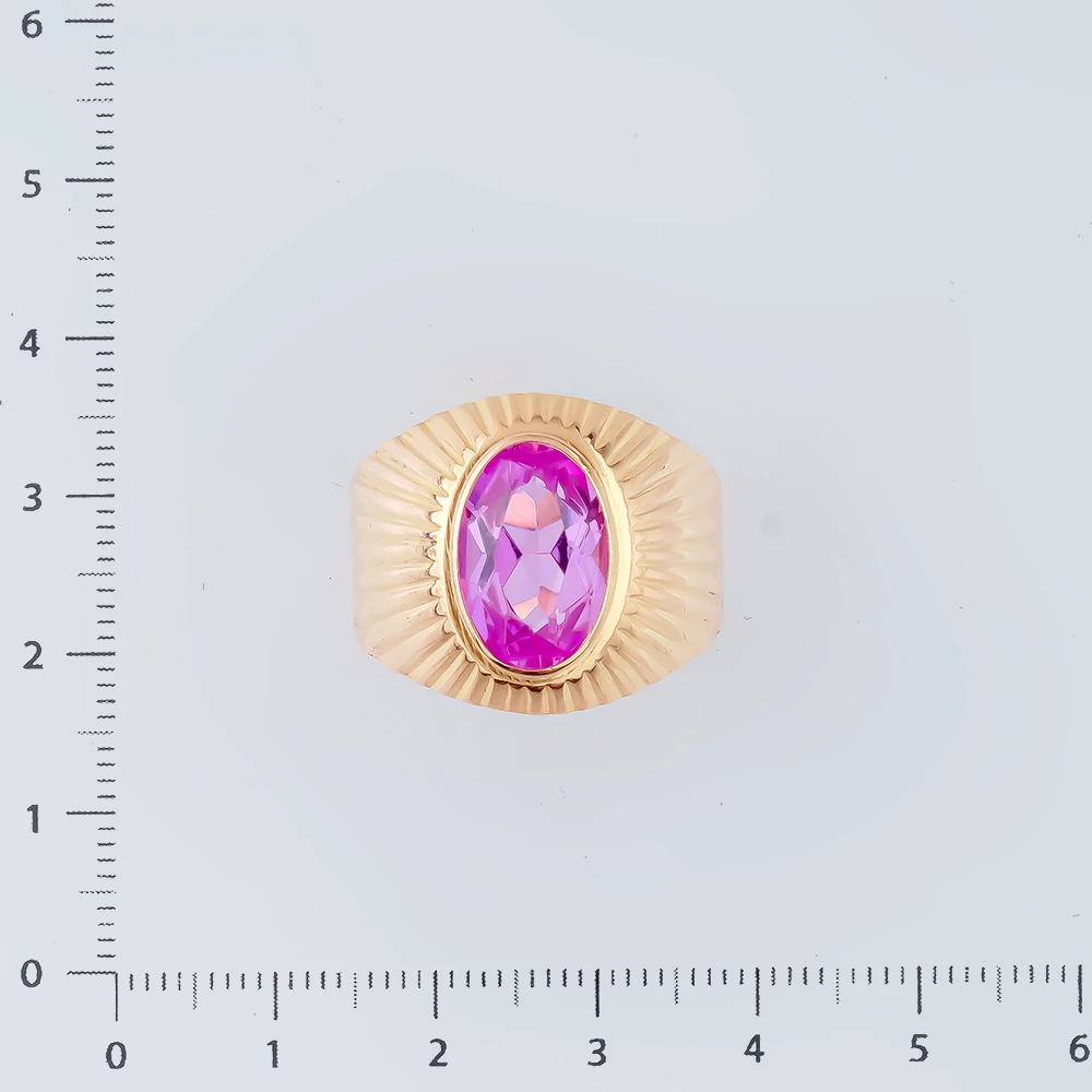 Кольцо с фианитом из красного золота 583 пробы