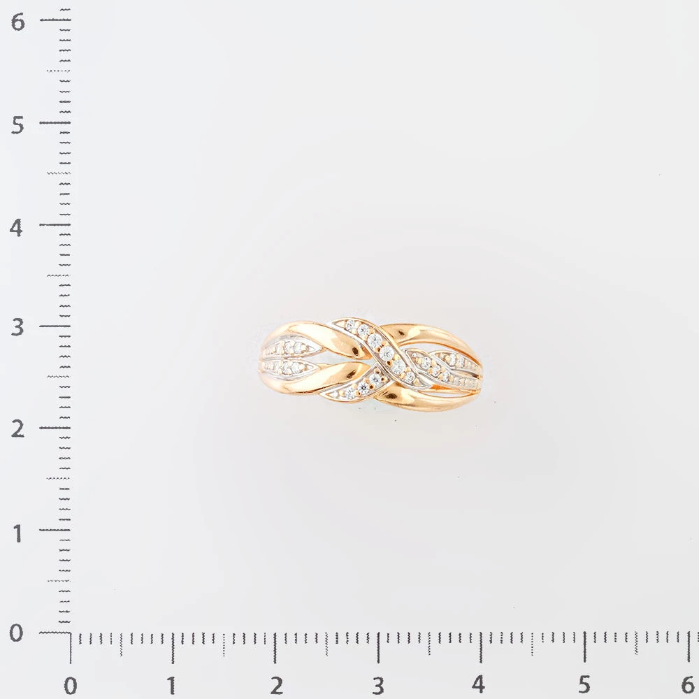 Кольцо с фианитом из красного золота 585 пробы