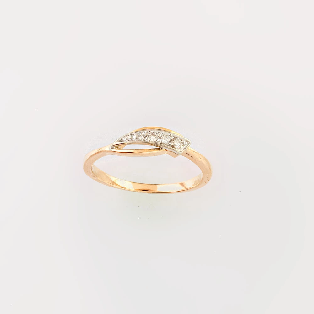 Кольцо с бриллиантом из красного золота 585 пробы