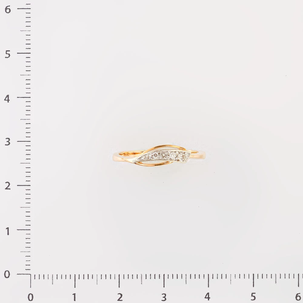 Кольцо с бриллиантом из красного золота 585 пробы