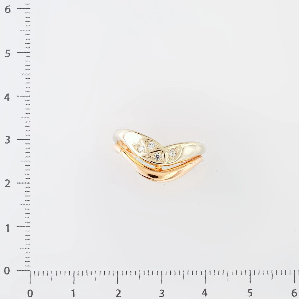 Кольцо с фианитом из красного золота 585 пробы