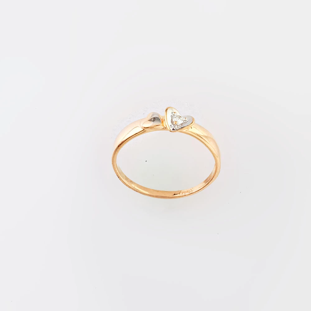 Кольцо с бриллиантом из красного золота 585 пробы