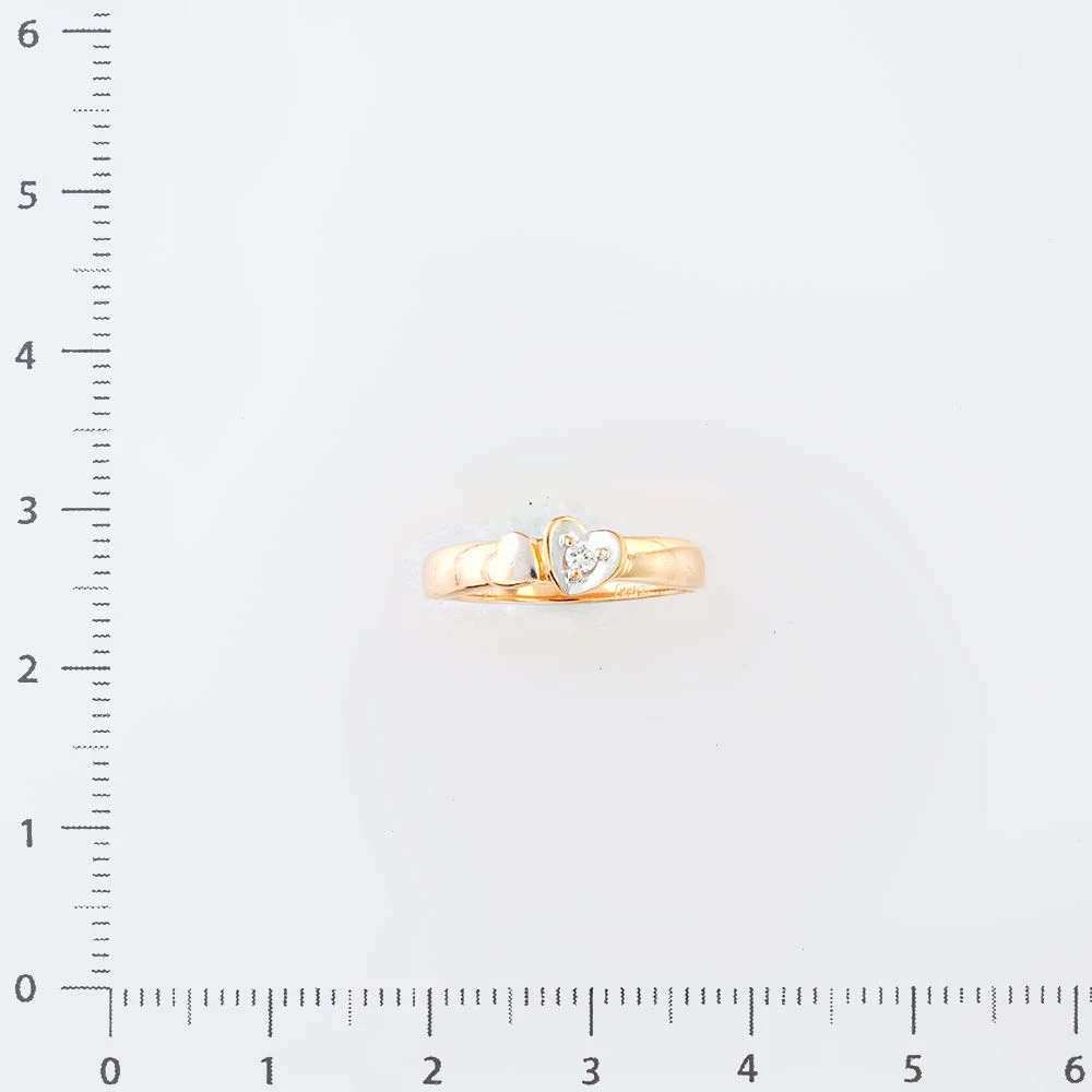 Кольцо с бриллиантом из красного золота 585 пробы