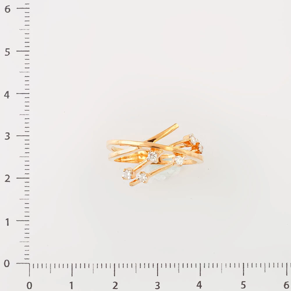 Кольцо с бриллиантом из красного золота 585 пробы