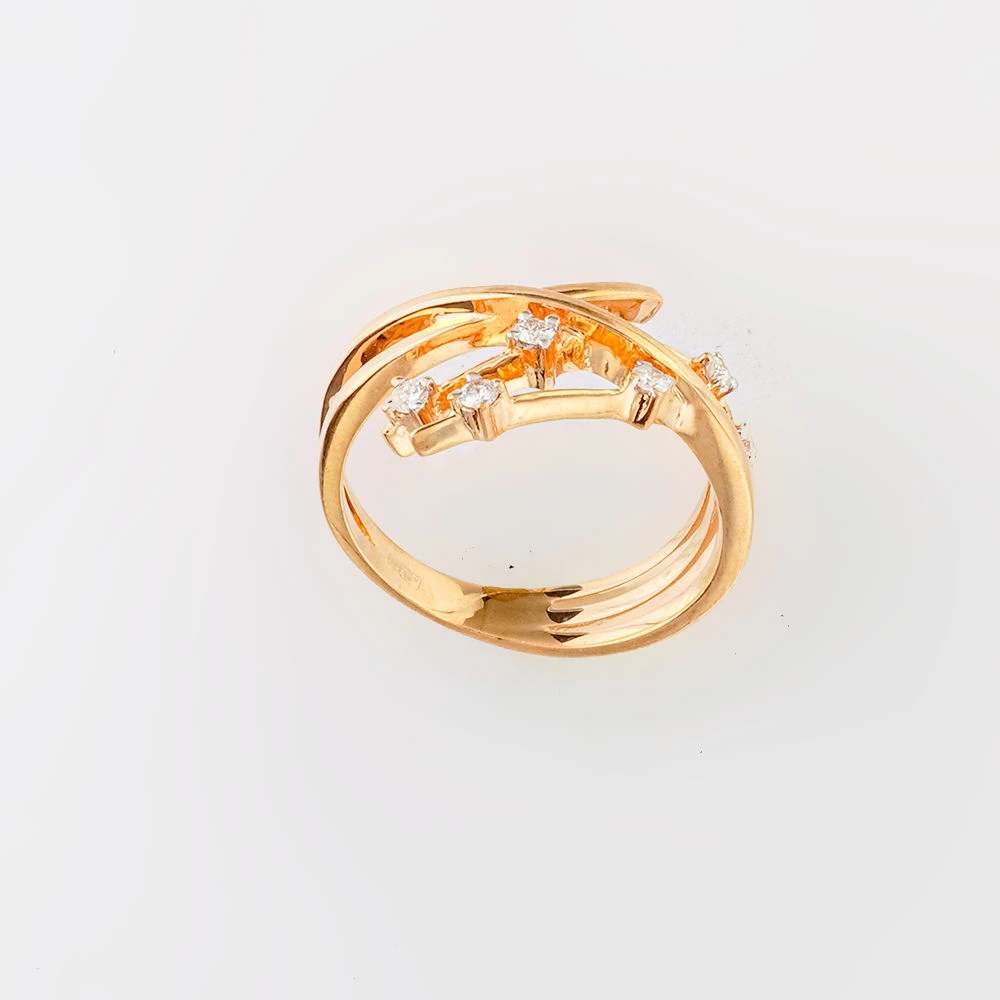 Кольцо с бриллиантом из красного золота 585 пробы