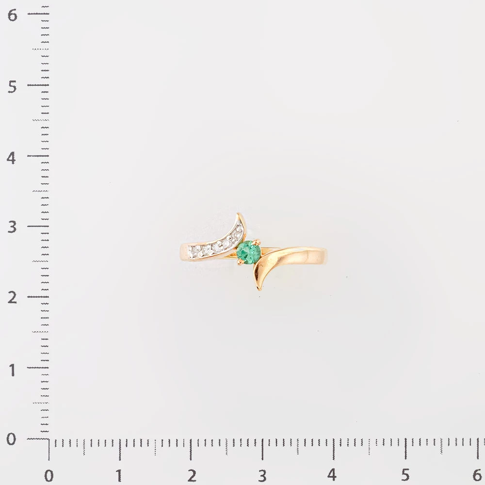 Кольцо с изумрудом из красного золота 585 пробы