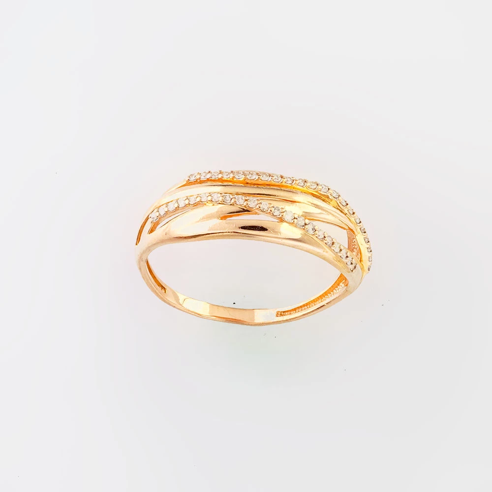 Кольцо с бриллиантом из красного золота 585 пробы