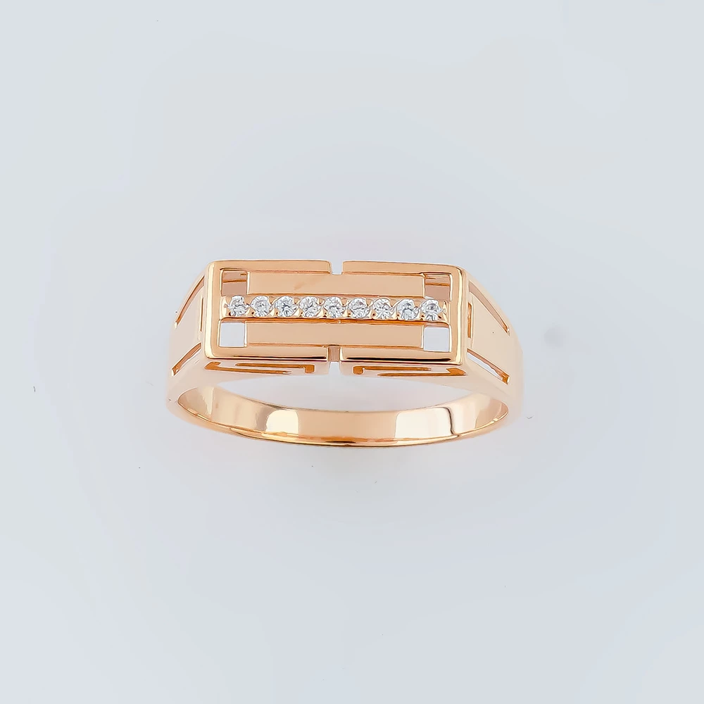 Кольцо с фианитом из красного золота 585 пробы Кольцо с фианитом из красного золота 585 пробы