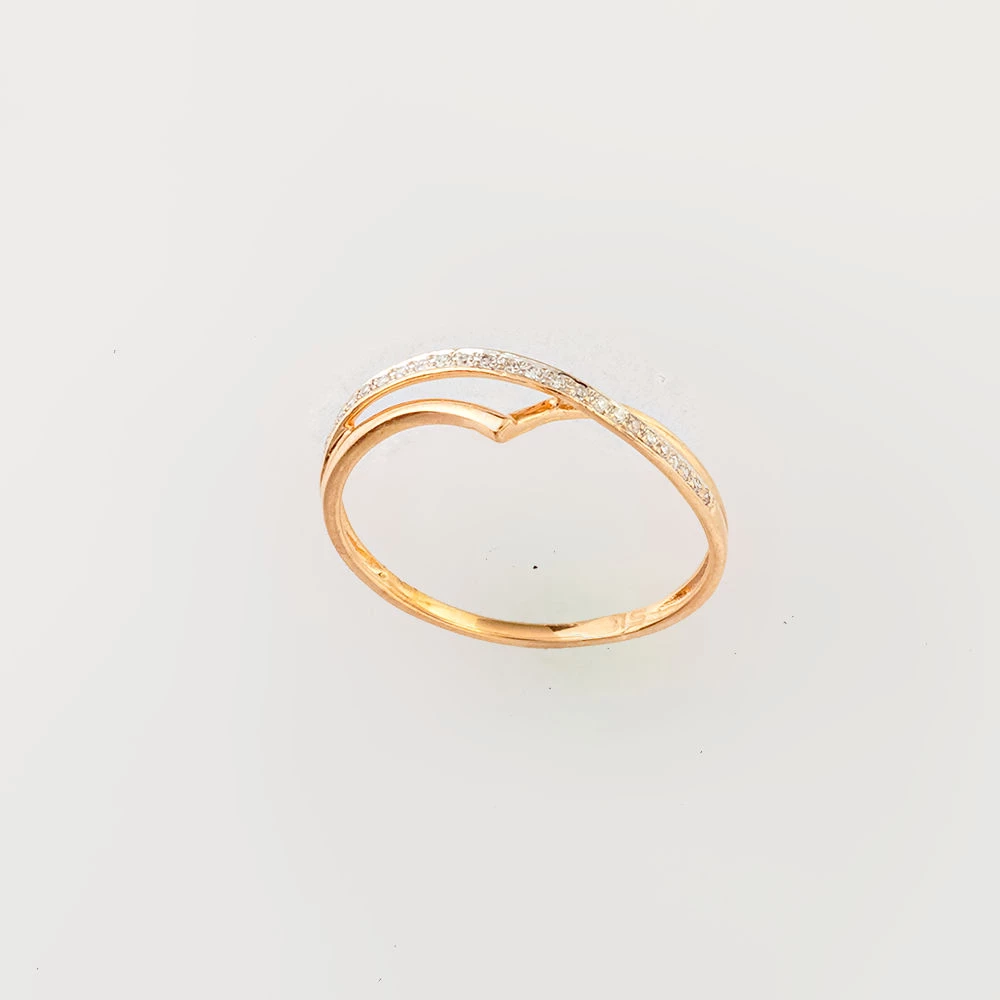 Кольцо с бриллиантом из красного золота 585 пробы