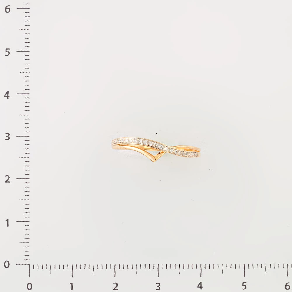 Кольцо с бриллиантом из красного золота 585 пробы