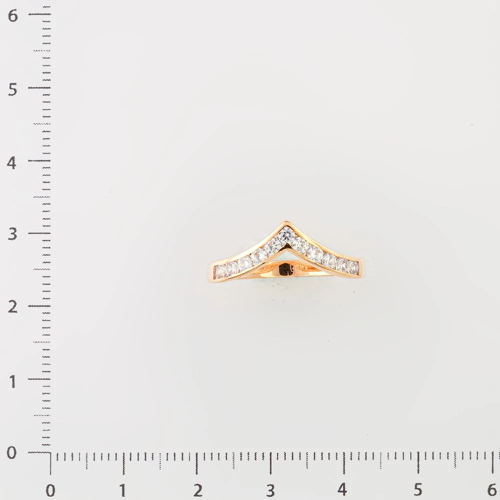 Кольцо с фианитом из красного золота 585 пробы