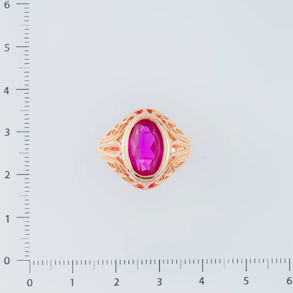 Кольцо с фианитом из красного золота 583 пробы