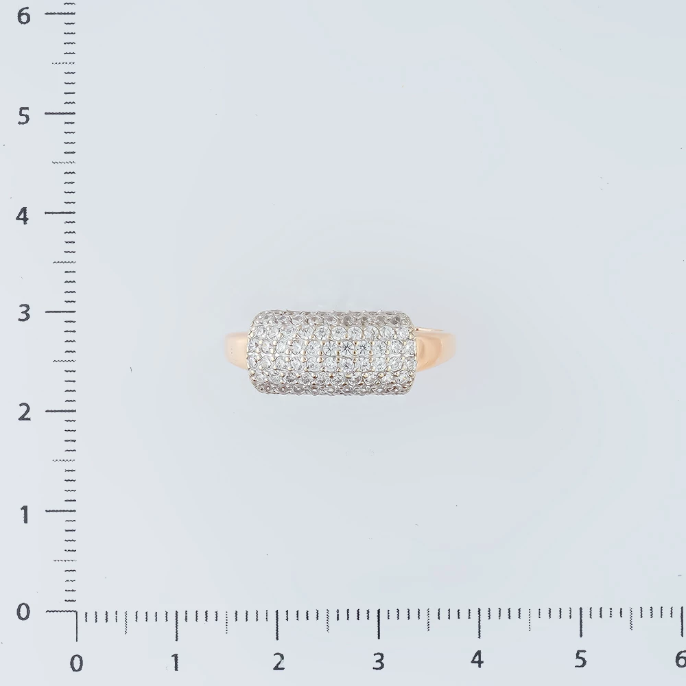 Кольцо с фианитом из красного золота 585 пробы