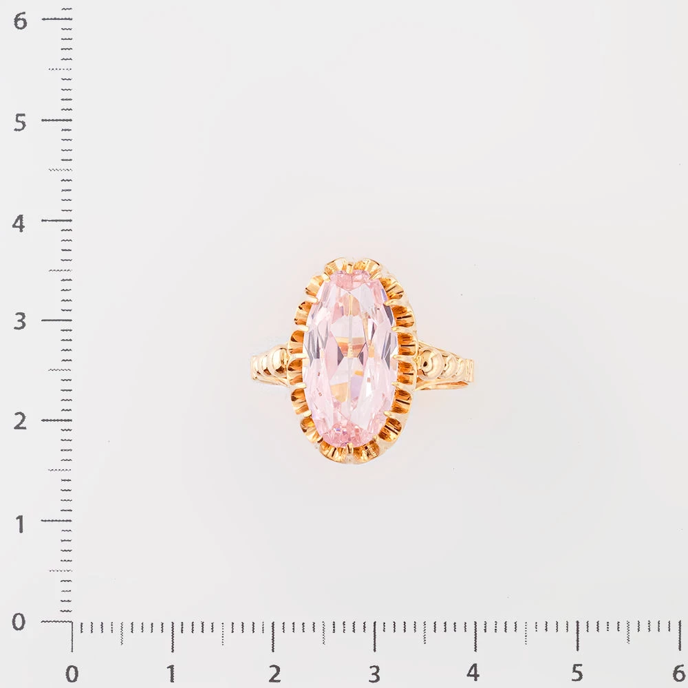 Кольцо с фианитом из красного золота 583 пробы