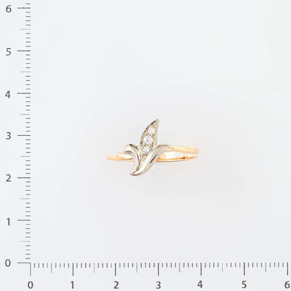 Кольцо с фианитом из красного золота 585 пробы