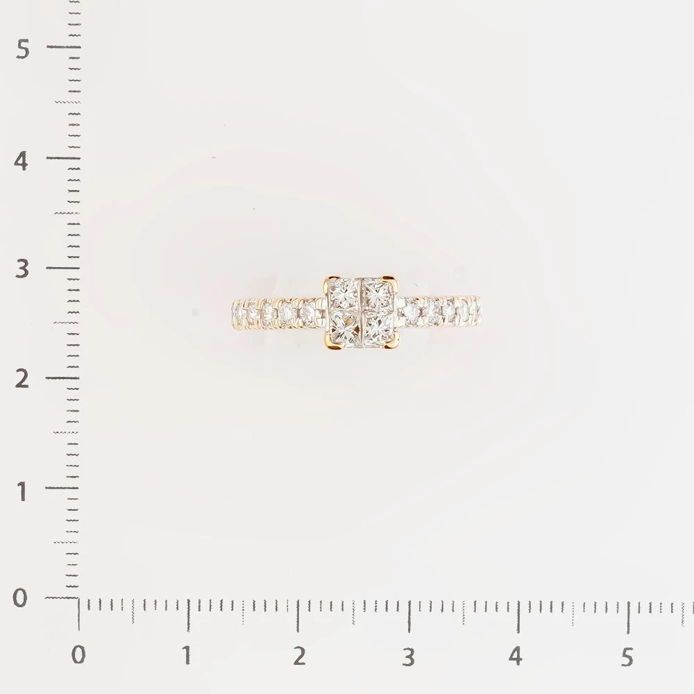 Кольцо с бриллиантом из красного золота 585 пробы